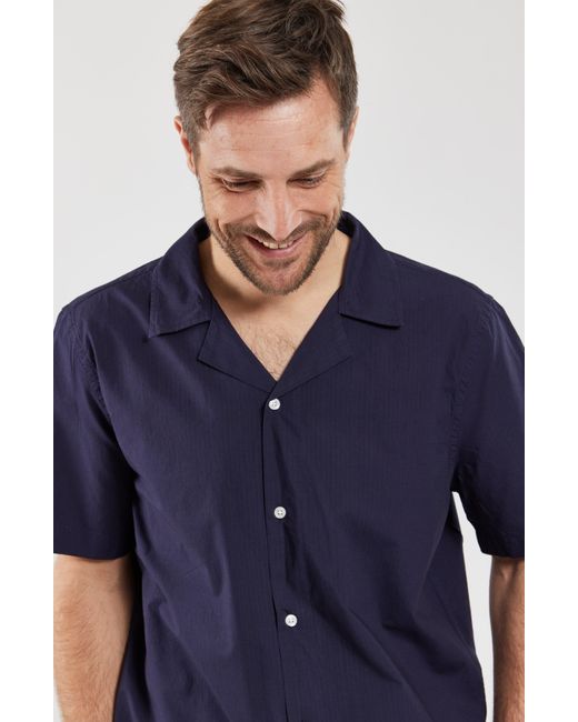 Armor Lux Blue Comfort Cotton Camp Shirt for men
