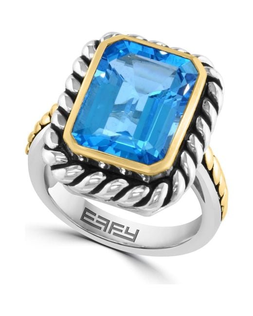 Effy Blue Two Tone Topaz Ring