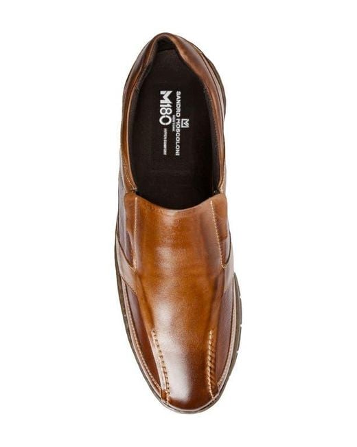 Sandro Moscoloni Brown Lear Slip-On Sneaker for men