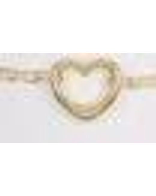 CANDELA JEWELRY White 10k Yellow Gold Heart Charm Double Chain Bracelet for men