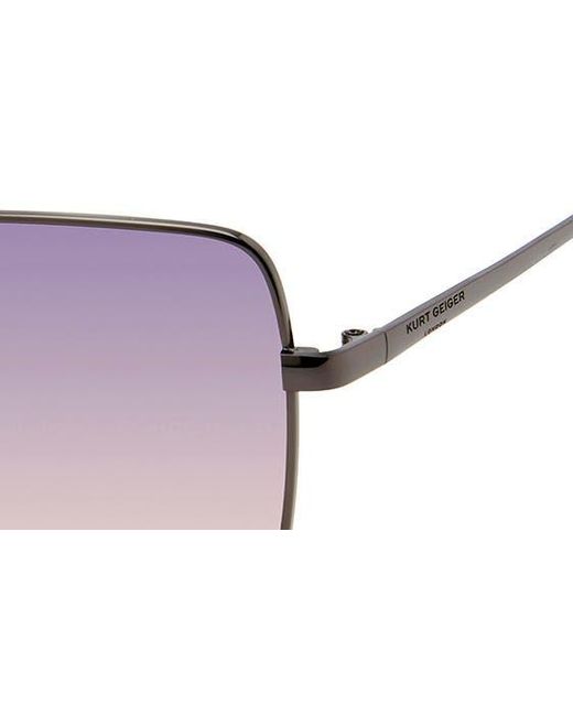 Kurt Geiger Purple 58mm Square Sunglasses