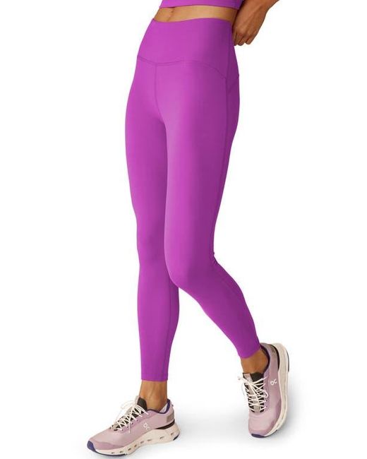 Beyond Yoga Purple Powerbeyond Strive High Waisted Midi Leggings