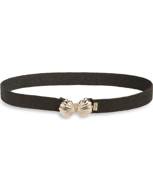 Kate Spade Black Interlock Shell Buckle Belt
