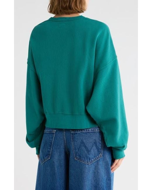 Mother Blue The Winger Cotton Graphic Sweatshirt