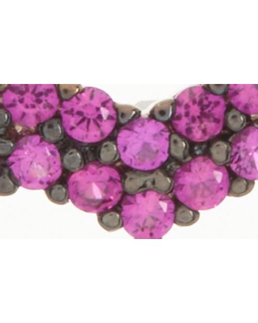 Suzy Levian Purple Sterling Cubic Zirconia Heart Pendant Necklace