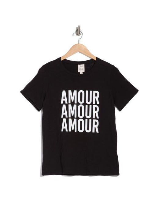 Cinq À Sept Black Amour Amour Amour Cotton Graphic T-Shirt