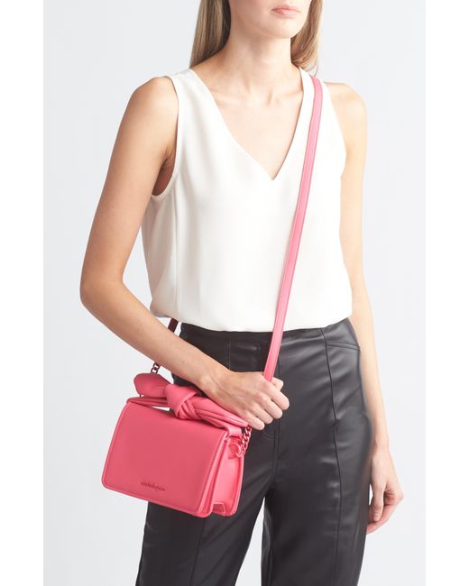 Nanette Lepore Pink Bow Top Crossbody Bag