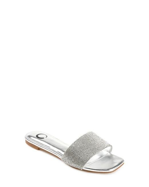 Journee Collection White Grayce Square-Toe Slide