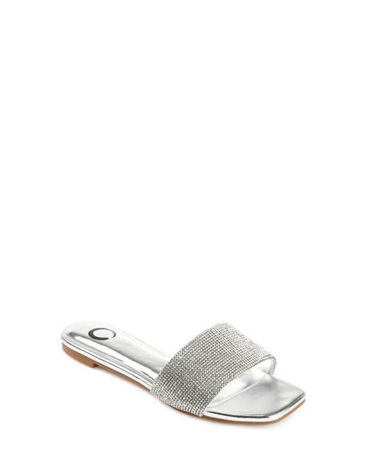 Journee Collection White Grayce Square-Toe Slide