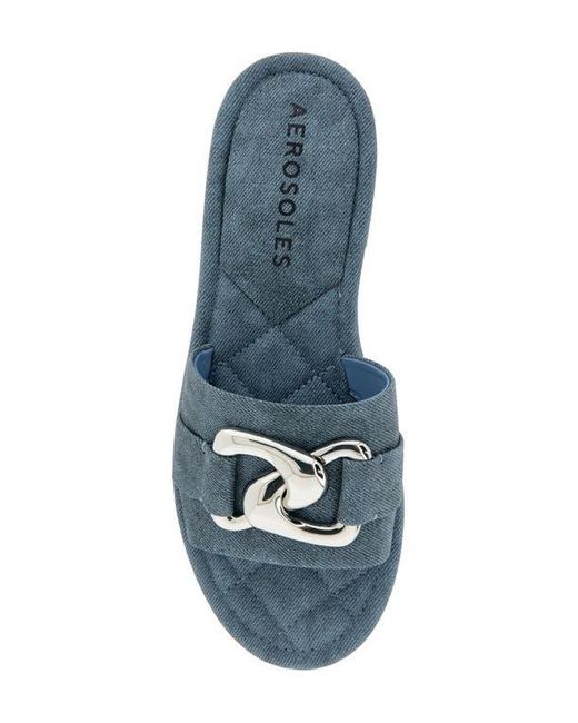 Aerosoles Blue Big Charm Link Slide Sandal