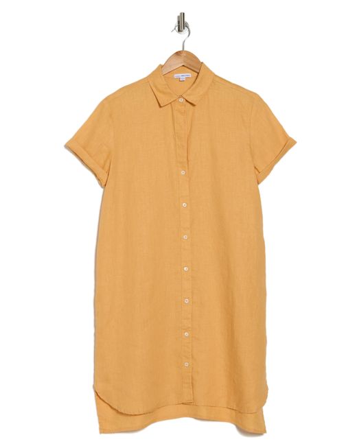 James Perse Orange Linen Shirtdress
