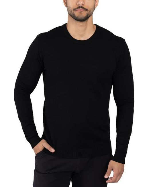 Xray Jeans Black Crewneck Knitted Viscose-Blend Pullover Sweater for men