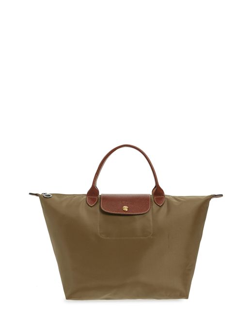 Longchamp 'medium Le Pliage' Tote In Khaki At Nordstrom Rack in Brown | Lyst