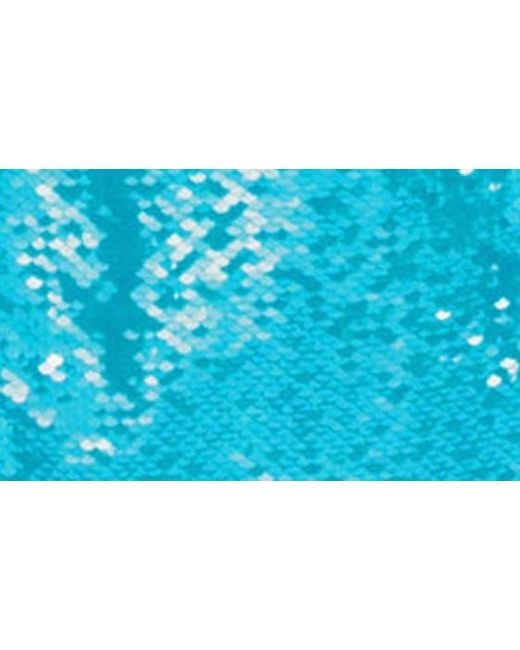 Ganni Blue Long Sleeve Sequin Top