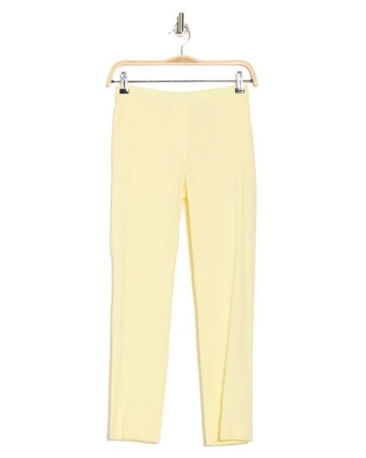 Theory Yellow Treeca Linen Blend Pull-On Crop Pants