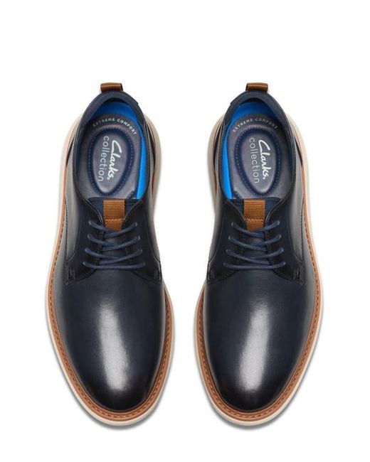 Clarks Blue Brantin Plain Toe Derby for men