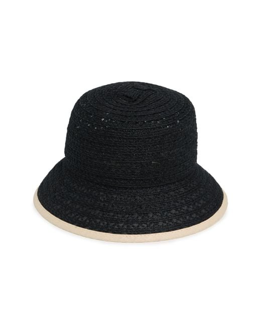 Nordstrom Black Straw Bucket Hat