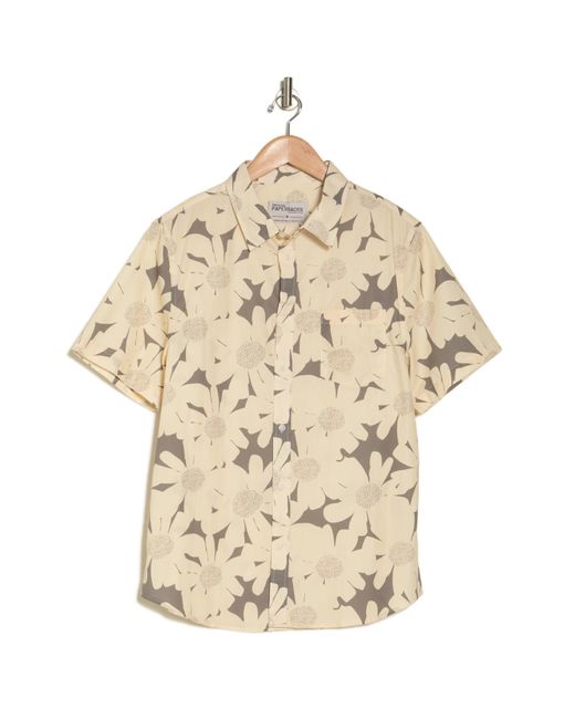 Original Paperbacks Natural Tropical Floral Print Short Sleeve Shirt for men