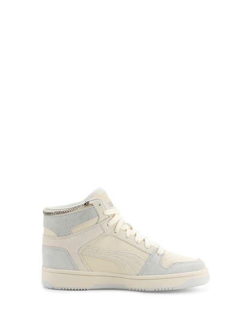 PUMA White Rebound Layup Bling High Top Sneaker