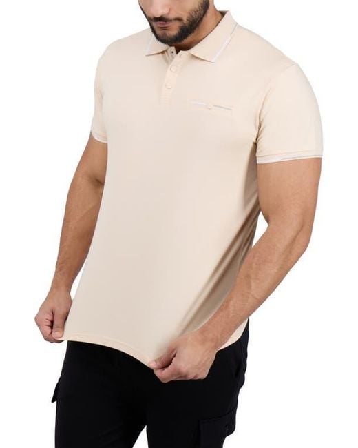 Xray Jeans White Jacquard Rib Collar Polo for men