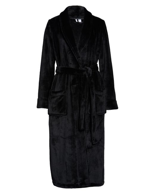 Nordstrom Fleece Bliss Plush Robe In Black At Rack | Lyst