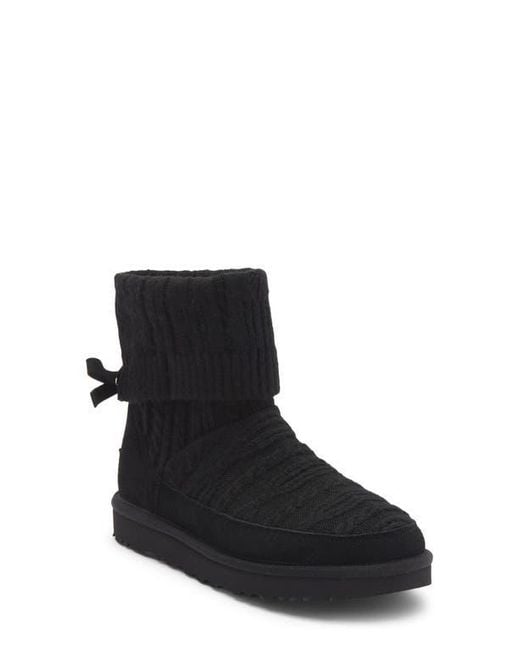 Ugg Black Classic Mini Cable Knit Bootie