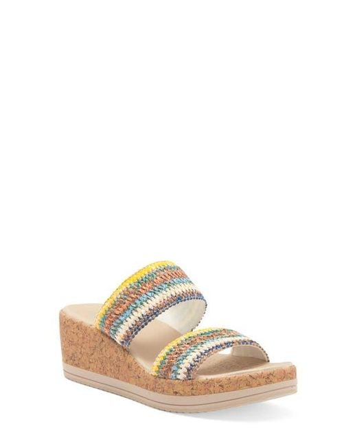 Bzees Metallic Resort Wedge Sandal