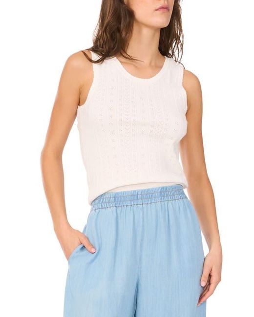 1.STATE Blue Pointelle Stitch Cotton Sweater Tank