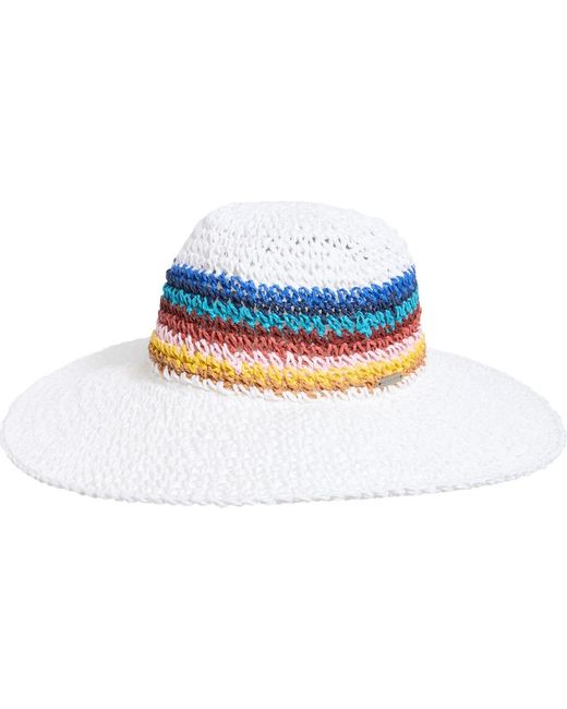 Steve Madden Blue Stripe Straw Panama Hat