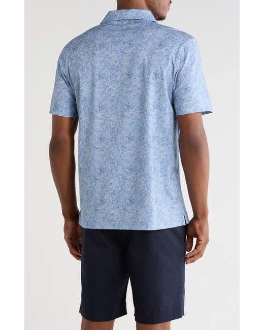 Bugatchi Blue Cotton Knit Polo for men