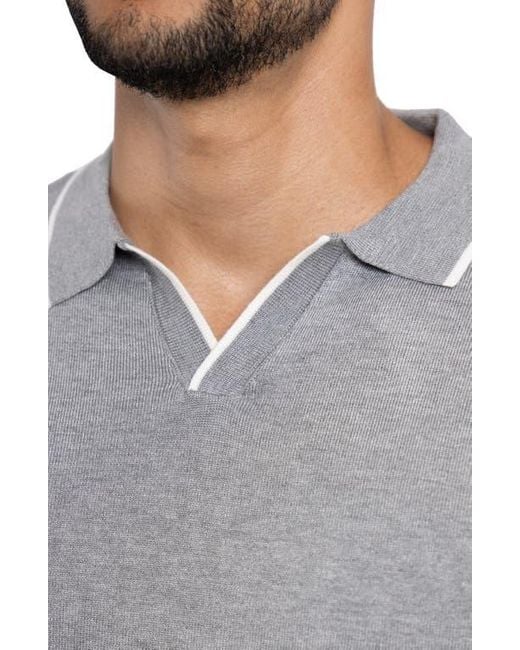 Xray Jeans Gray V-Neck Polo Sweater for men