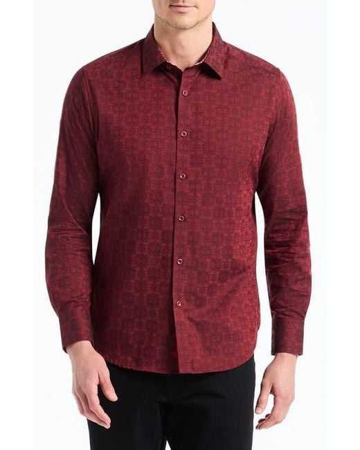 Robert Graham Red Stellman Long Sleeve Button-Up Shirt for men