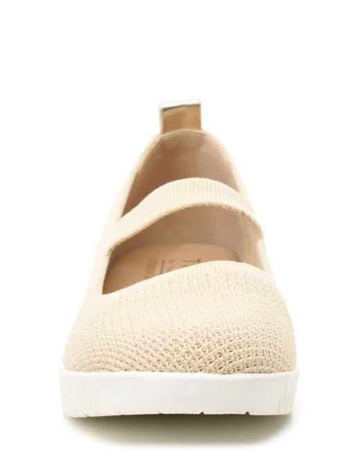 Taryn Rose Natural Flexible Mary Jane Slip On Flat