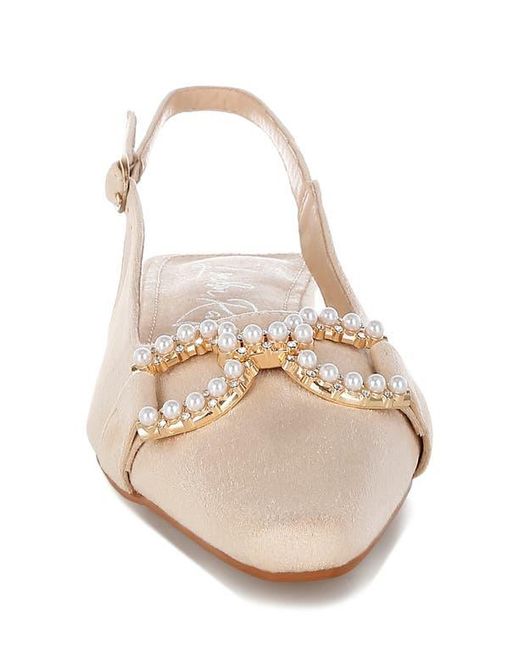 LONDON RAG White Salova Embellished Slingback Pump