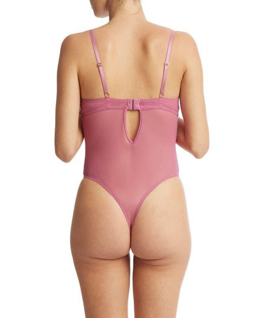 Hanky Panky Pink Strappy Mesh & Lace Underwire Teddy