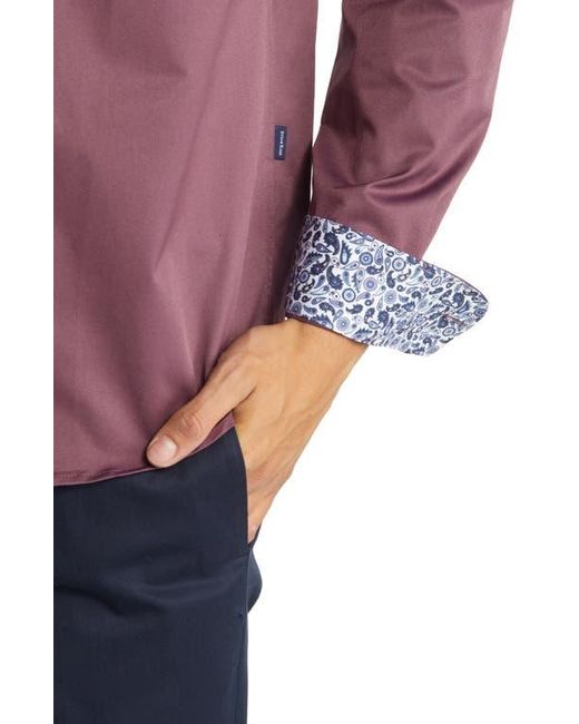 Stone Rose Purple Dry Touch Performance Button-Up Shirt for men