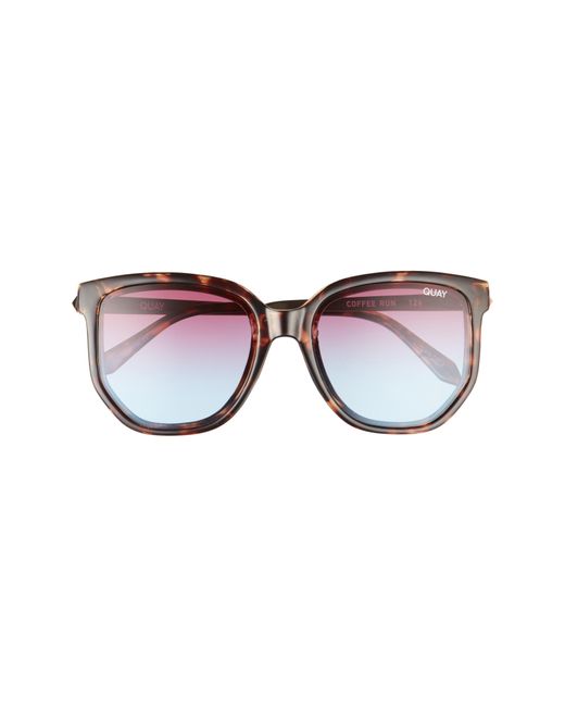 Quay Coffee Run 54mm Gradient Cat Eye Sunglasses In Tortoise /purple