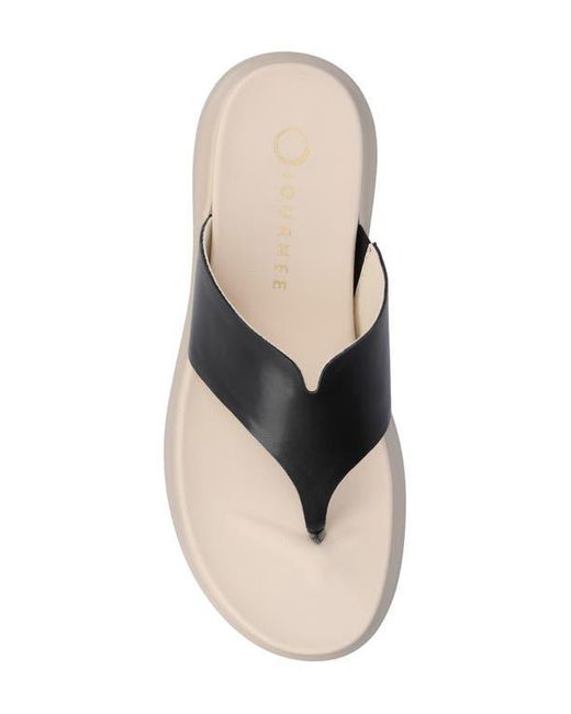 Journee Collection Black Carah Platform Wedge Sandal