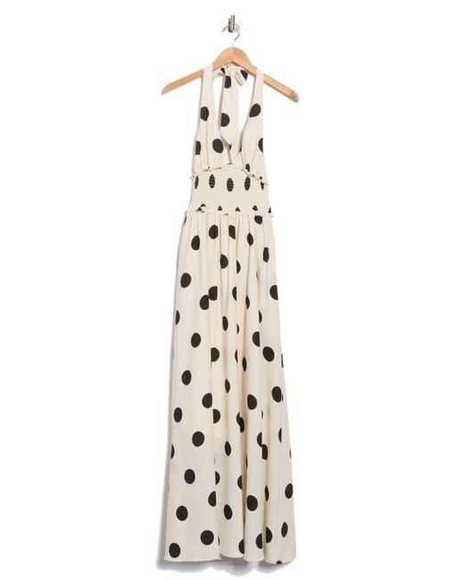 halter maxi dress pattern Backless Halter Neck Polka Dot Maxi Dress – Charming Charlie main image 0