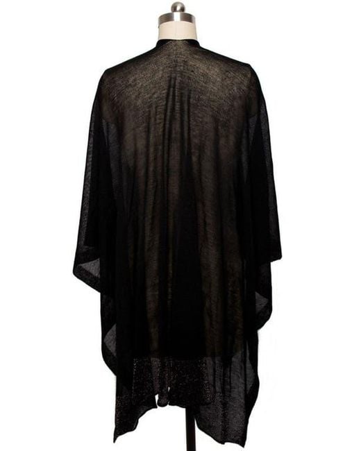Saachi Black Luxe Open Front Duster Coverup