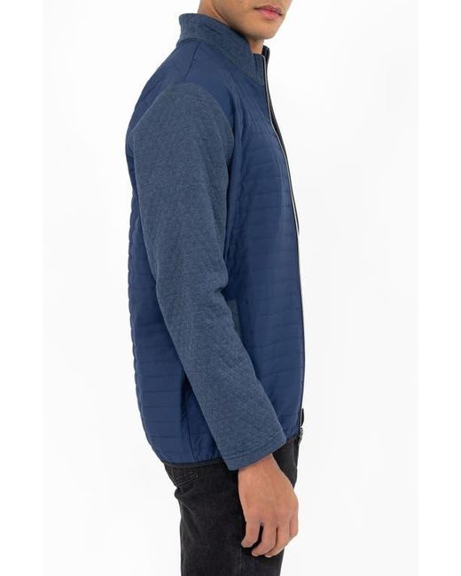 PINOPORTE Blue Mix Quilt Zip Jacket for men