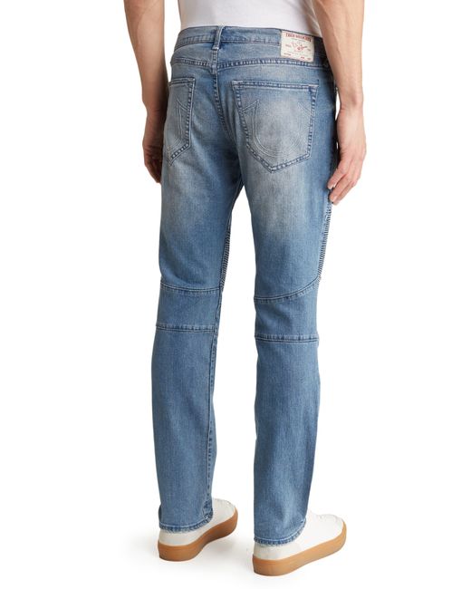 True Religion Blue Rocco Moto Skinny Jeans for men