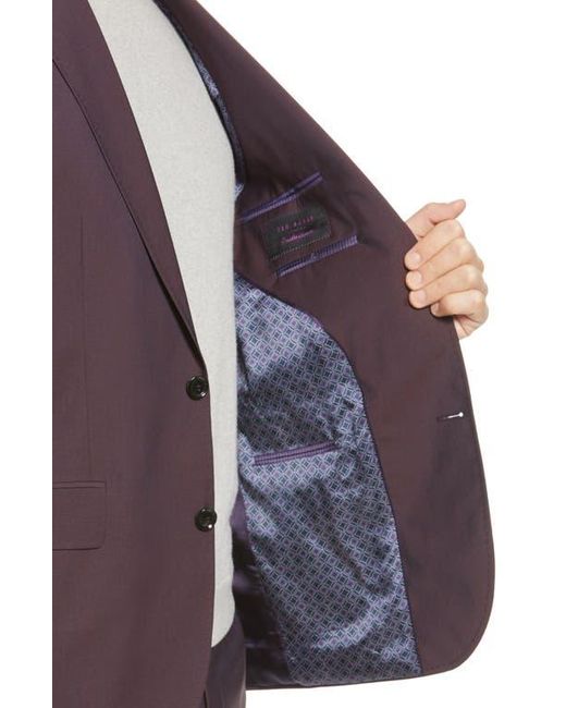 Ted Baker Red Roger Extra Trim Fit Solid Wool Suit for men