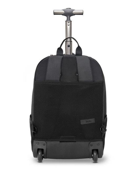 Solo New York Black Bleecker Recycled Polyester Rolling Convertible Backpack