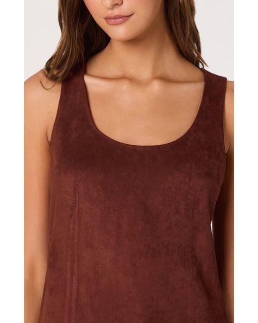 Astr Red Faux Suede A-Line Dress