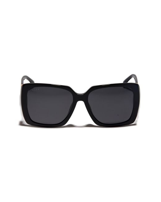 DIFF Black Nora 52mm Square Sunglasses