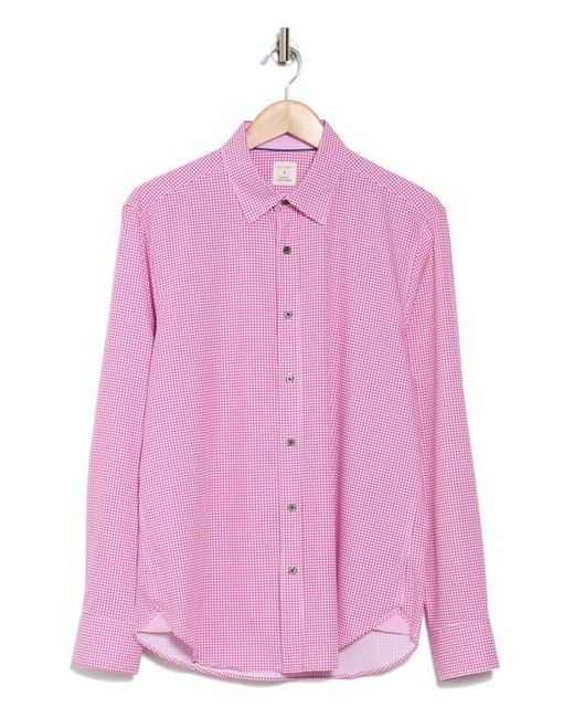 Con.struct Pink Gingham Long Sleeve Button Front Shirt for men