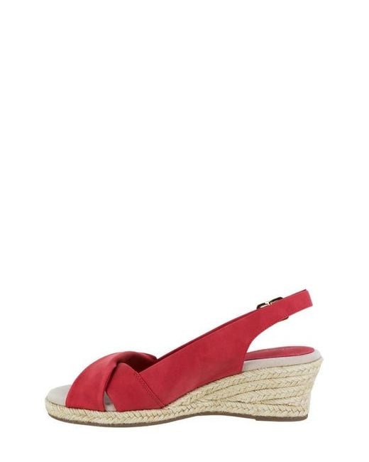 Easy Street Red Maureen Wedge Sandal