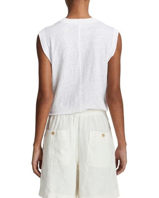 Vince White Hemp Drawstring Shorts