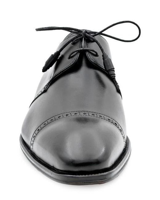 Mezlan Black 2-Eyelet Cap Toe Leather Derby for men